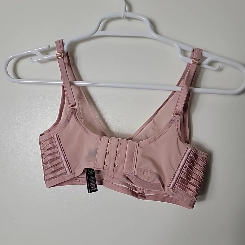 Victoria's Secret Pink Semi Sheer Underwire Unlined Plunge Bra, 32D - Picture 2 of 9